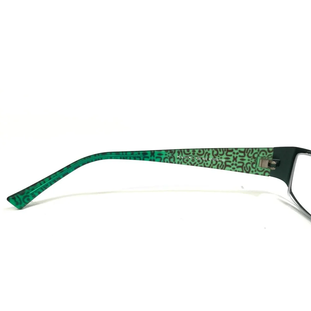 KLiiK Eyeglasses Frames 428 422 Brown Matte Green Rectangular Full Rim 47-16-135